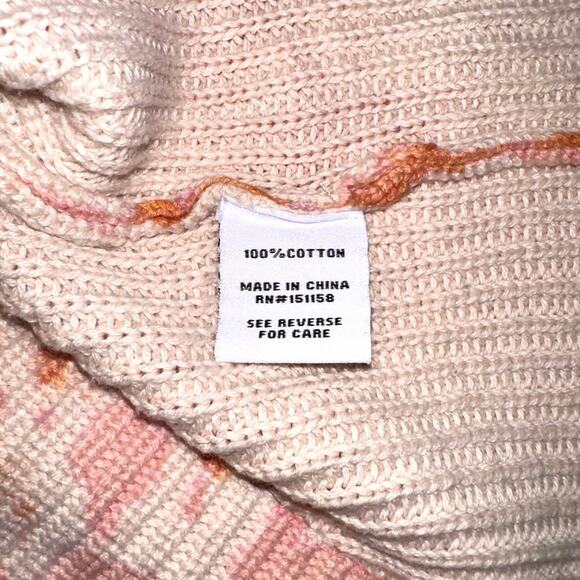 525 America Pink Orange Camo Knit Crewneck Cotton Sweater SMALL - Picture 4 of 6